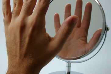 hand, body, mirror