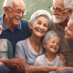 grandparents and grandchildren sharing a moment, love across generations, heartwarming family scene