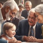 grandparents congratulating grandchild at church